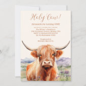 Invitation Cute Highland Cow 1er anniversaire (Devant)
