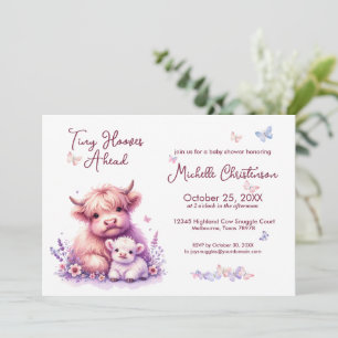 Invitation Cute Highland Cow Baby shower Floral
