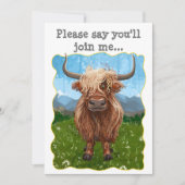 Invitation Cute Highland Cow Party (Devant)