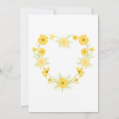 Invitation Cute Hippopotamus Coeur de Fleur Jaune 1er Anniver (Dos)