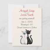 Invitation Cute Holiday Cats Enregistrer la date Avis du Mari (Dos)
