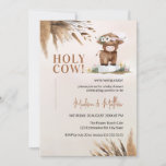 Invitation Cute Holy Cow Pampas Rustic Farm Baby shower<br><div class="desc">Si vous êtes à la recherche d'une invitation parfaite pour votre prochain baby shower,  alors ne cherchez pas plus loin que ces invitations à thème vaches!</div>