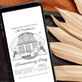Invitation Cute Home Illustrated Drop In Houseécher Party