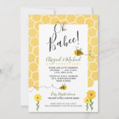 Invitation Cute Honeycomb Aquarelle Bumble Bee Baby shower (Devant)