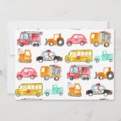 Invitation Cute Honk Beep Vroom Anniversaire de enfant du tra (Dos)