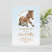 Invitation Cute Horse Boys 1er Anniversaire (Debout devant)