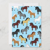Invitation Cute Horse Enfants 1er Anniversaire Party Blue (Dos)