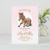 Invitation Cute Horse Girls 1er anniversaire (Debout devant)
