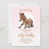 Invitation Cute Horse Girls 1er anniversaire (Devant)