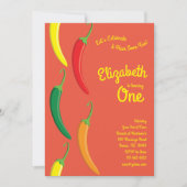 Invitation Cute Hot Chili Pepper Kids 1er anniversaire (Devant)