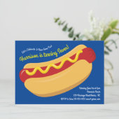 Invitation Cute Hot Dog Anniversaire de enfant Party Cuire de (Debout devant)