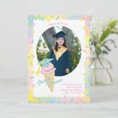 Invitation Cute Ice Cream Graduation Announcement Photo (Debout devant)