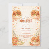 Invitation Cute Illustrated Little Meatball Baby Shower (Devant)