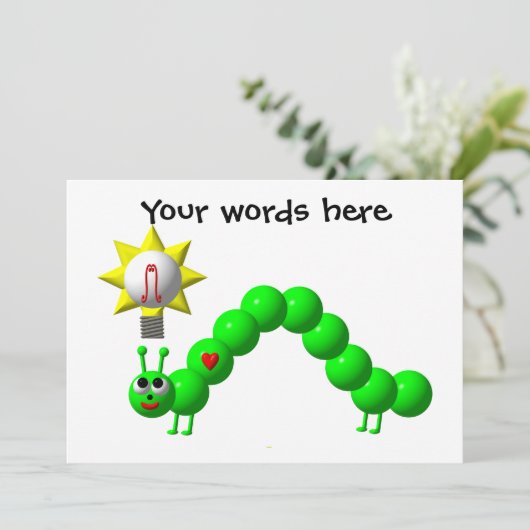 Invitation Cute Inchworm avec une idée (Debout devant)