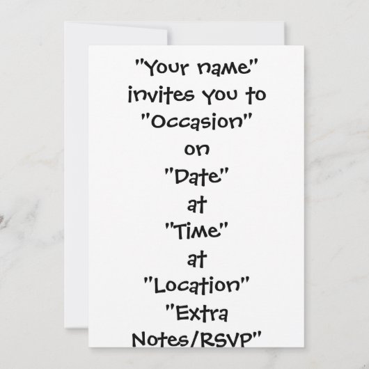 Invitation Cute Inchworm avec une idée (Dos)