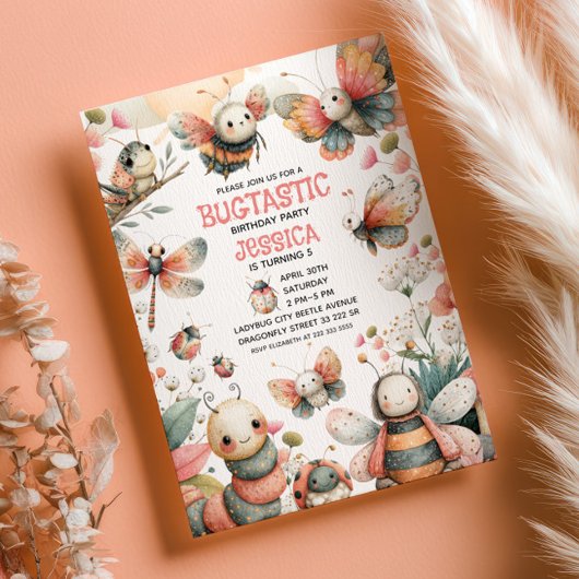 Invitation Cute Insects Bugtastic Festive Anniversaire de enf