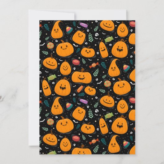 Invitation Cute Jack O'lantern Citrouille Carving Halloween (Dos)