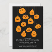 Invitation Cute Jack O'lantern Citrouille Carving Halloween (Devant)