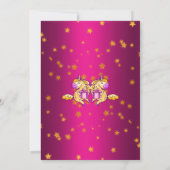 Invitation Cute Jaune Anniversaire Unicorn (Dos)