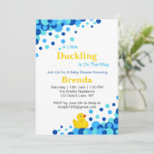 Invitation Cute Jaune Caoutchouc | Couleurs de bulles bleues (Debout devant)