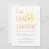 Invitation Cute Jaune Sunshine Fille Anniversaire (Devant)