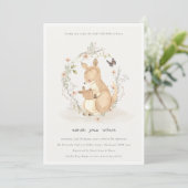 Invitation Cute Joey Mama Kangaroo Baby shower de couronnes f (Debout devant)
