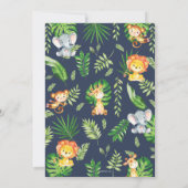 Invitation Cute Jungle Animaux Baby shower Verdure Safari (Dos)