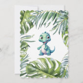 Invitation Cute Jungle Animaux Dinosaur Baby shower (Dos)