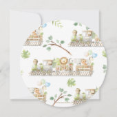 Invitation Cute Jungle Animaux Train Baby shower verdoyant (Dos)