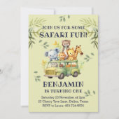 Invitation Cute Jungle Safari 1er anniversaire (Devant)