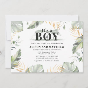 Invitation Cute Jungle Safari Baby shower Garçons Giraffe