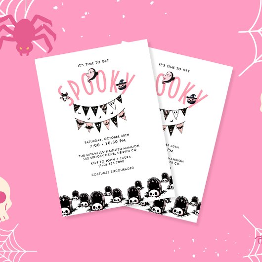 Invitation Cute Kawai Heure Éffrayante Halloween