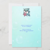 Invitation Cute Kawaii Baby shower requin et Starfish (Dos)