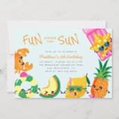 Invitation Cute Kawaii Été Amusement Sous L'Anniversaire de e (Devant)