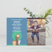 Invitation Cute Kawaii Forêt Animaux Enfants Garçon Photo Ann (Debout devant)