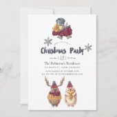 Invitation Cute Kawaii Oear Fête de Noël (Devant)