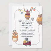Invitation Cute Kawaii Ours Pull Ugly Noël Fête (Devant)