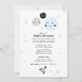 Invitation Cute Kawaii Planète et Baby shower des lunes (Devant)