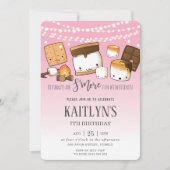 Invitation Cute Kawaii S'mores Camping Bonfire Anniversaire (Devant)