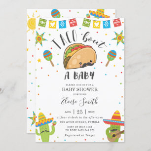 Invitation Cute Kawaii Taco 'Bout a Baby Fiesta Baby shower