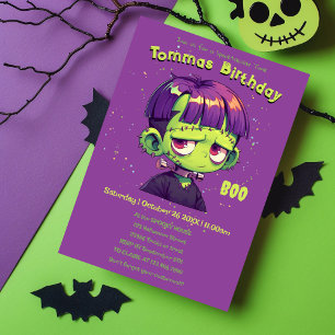 Invitation Cute Kid Frankenstein Anniversaire