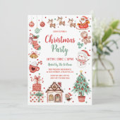 Invitation Cute Kids Christmas Party (Debout devant)