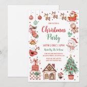 Invitation Cute Kids Christmas Party (Devant / Derrière)