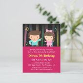 Invitation Cute Kids Disco Lights Danse Anniversaire (Debout devant)