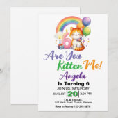 Invitation Cute Kitten 6e fête d'anniversaire (Devant / Derrière)