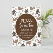 Invitation Cute Kitten Anniversaire Fête Animaux de compagnie (Debout devant)