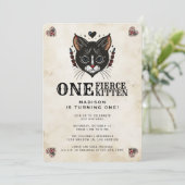 Invitation Cute Kitten Chat Rockabilly Tattoo 1er anniversair (Debout devant)