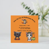 Invitation Cute Kitten Halloween Invitations, Halloween (Debout devant)