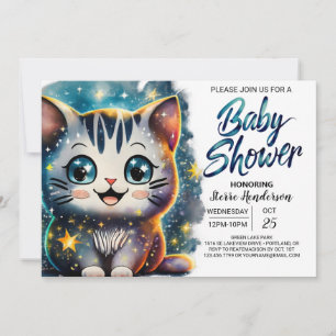 Invitation Cute Kitten Online Baby shower garçon