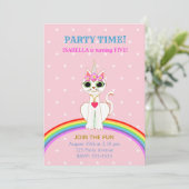 Invitation Cute Kitticorn fête d'anniversaire (Debout devant)